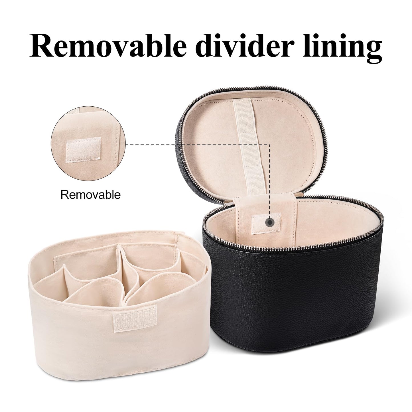 honitty Makeup Bag, Travel Make up Case with Compartments and Handle, Portable Cosmetic Organizer Bags,Toiletry Bag for Women