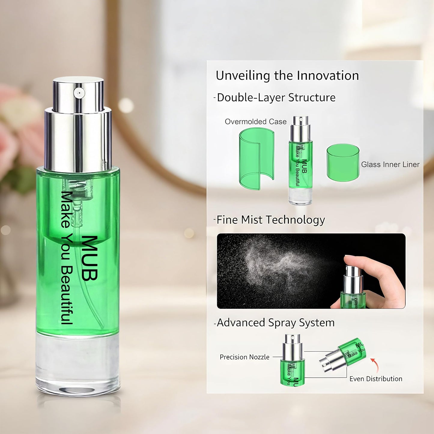 MUB 10pcs Perfume Travel Refillable Atomizer Bottle 5ml Glass Overmolding Leak-Proof Spray Bottle Atomizer Sprayer for Perfume Cologne Mini Travel Size Empty Portable Dispenser with Refill Tool Kit