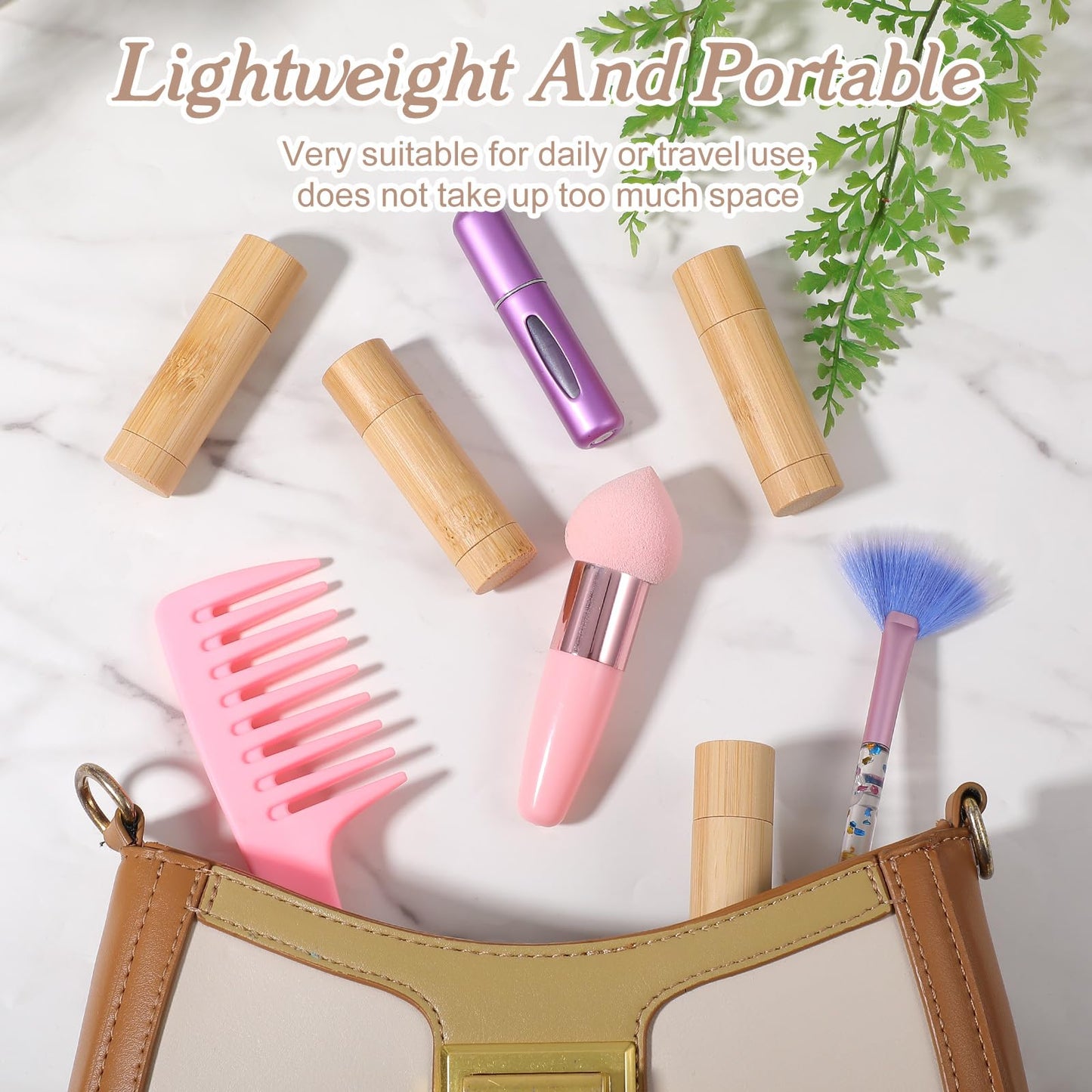 24pcs Bamboo Empty Lipstick Tubes, 5g Refillable DIY Lip Balm Containers Lip Gloss Tubes with Rotable Plastic Inner for Women Cosmetic Lip Gloss Tubes for Lipstick, Deodorant, Solid Perfume, Makeup