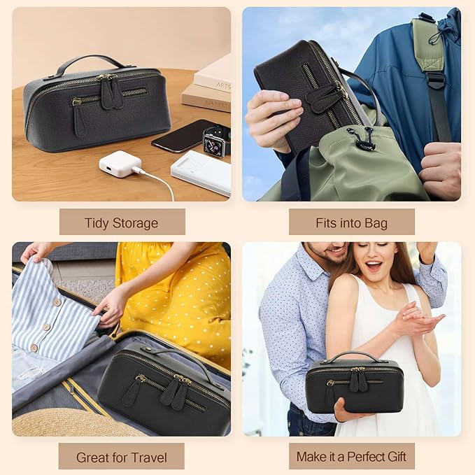 Electronic Organizer Accessory Tech Pouch Water Resistant Travel Bag for MacBook Charger, Cables, Power Bank, Hard Drive, Cords Storage，with Removable Card Slots for Memory Card(black)