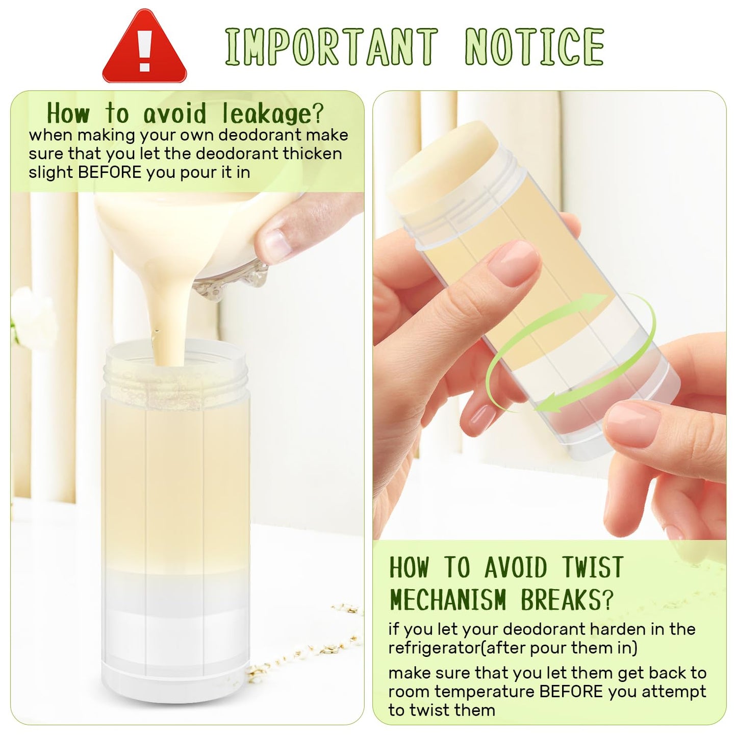 glasstore 15 Pcs Plastic Empty Deodorant Containers Twist-up DIY Deodorant Tubes Top Filling Refillable Lip Balm Tubes For Deodorant Lip Balm Lotion Sticks etc (clear, 60ml/2oz)