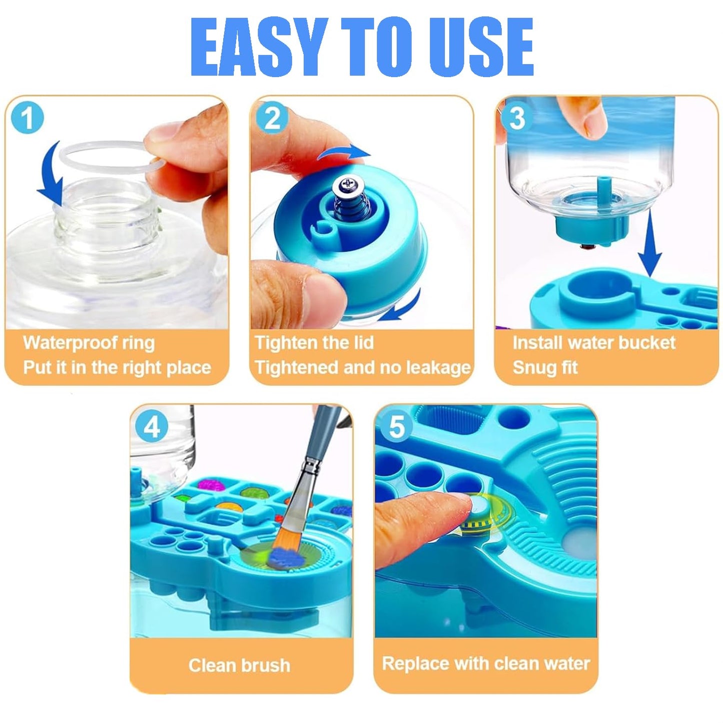 Painting Station, Paint Brush Cleaner (Upgraded) and Silicone Painting Mat 20"X16" with 10 Paint Brushes, Leak Proof Paint Brush Rinser, Gift for Adults Artist Beginners