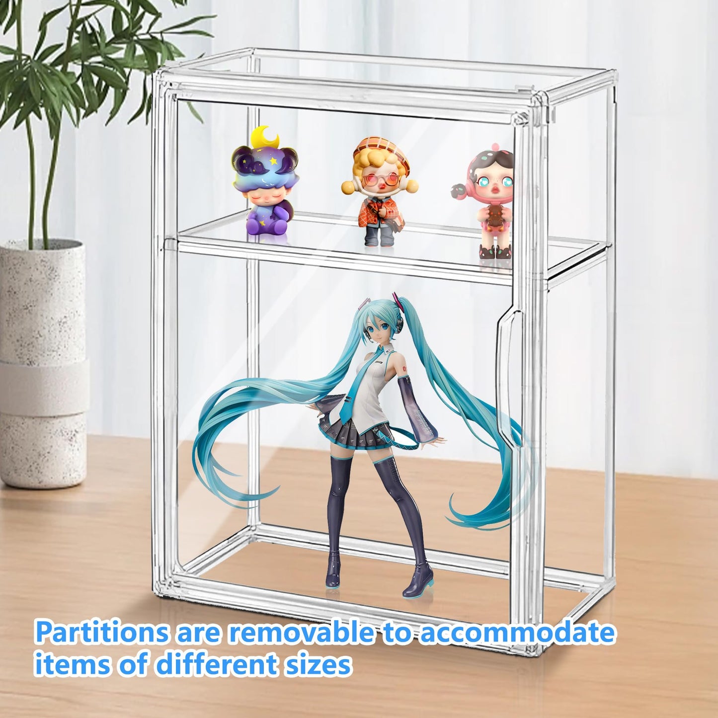 Montex Modern 3-Tier Clear Acrylic Display Case for Collectibles, Figure Display Case (2 Pack)