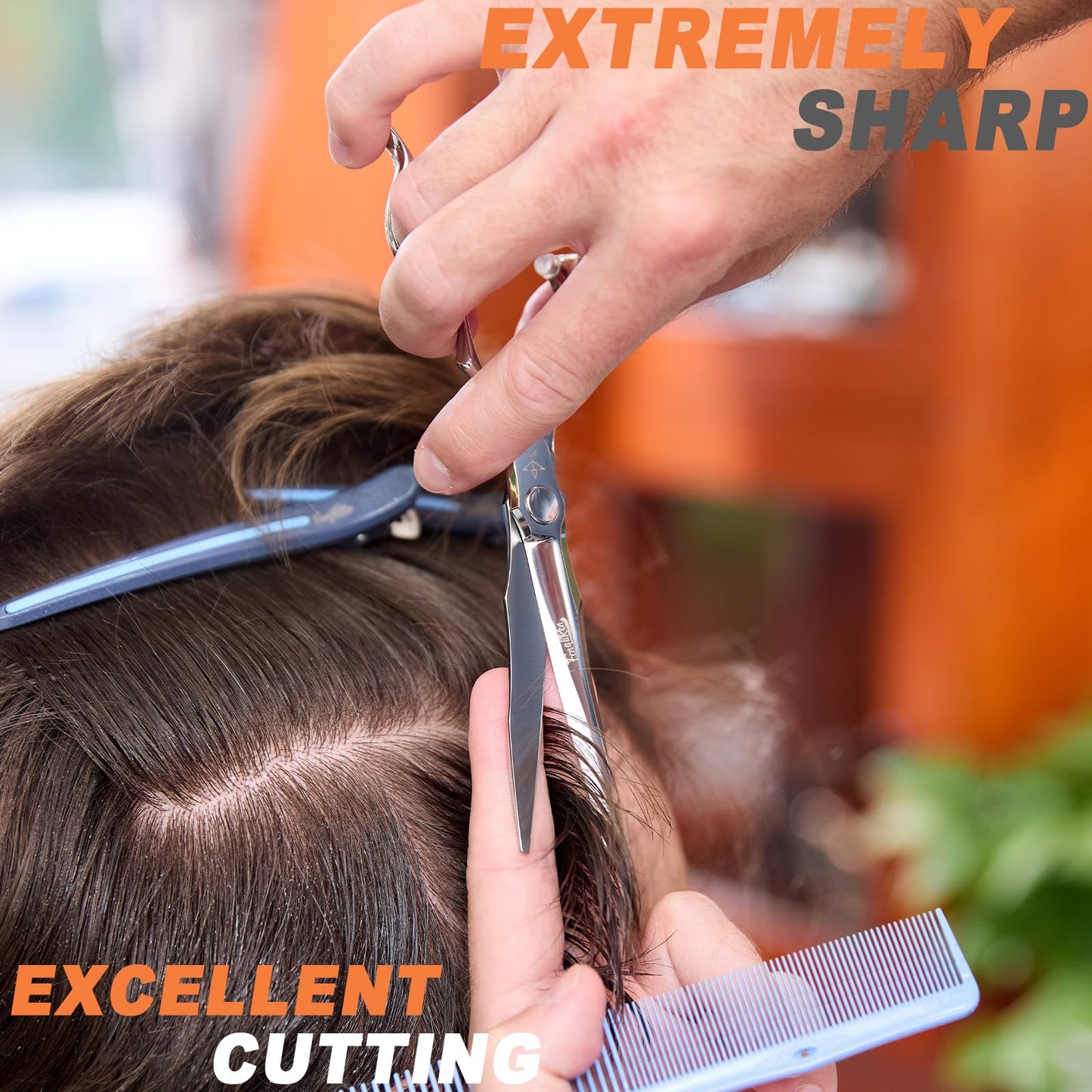 Fengliren High-end Professional Extremely Very Sharp Barber Hair Cutting Scissors Hairdresser Shears For Hair 6.3 Inch Haircut Scissor Made Of Stainless Steel For Hairdressing Salon and Home Use