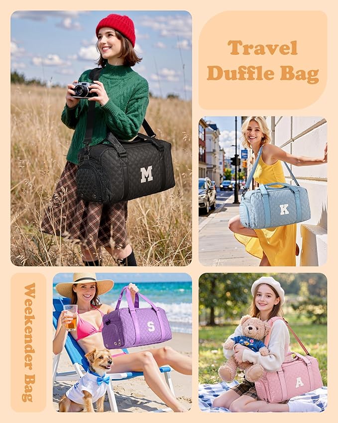 Girls Birthday Gifts, Travel Duffel Bag, Personalized Weekender Bag, Monogram Overnight Bag Gift for Grandmother, Birthday Gifts Personalized Gifts Bridesmaid Gifts, Mom Gifts