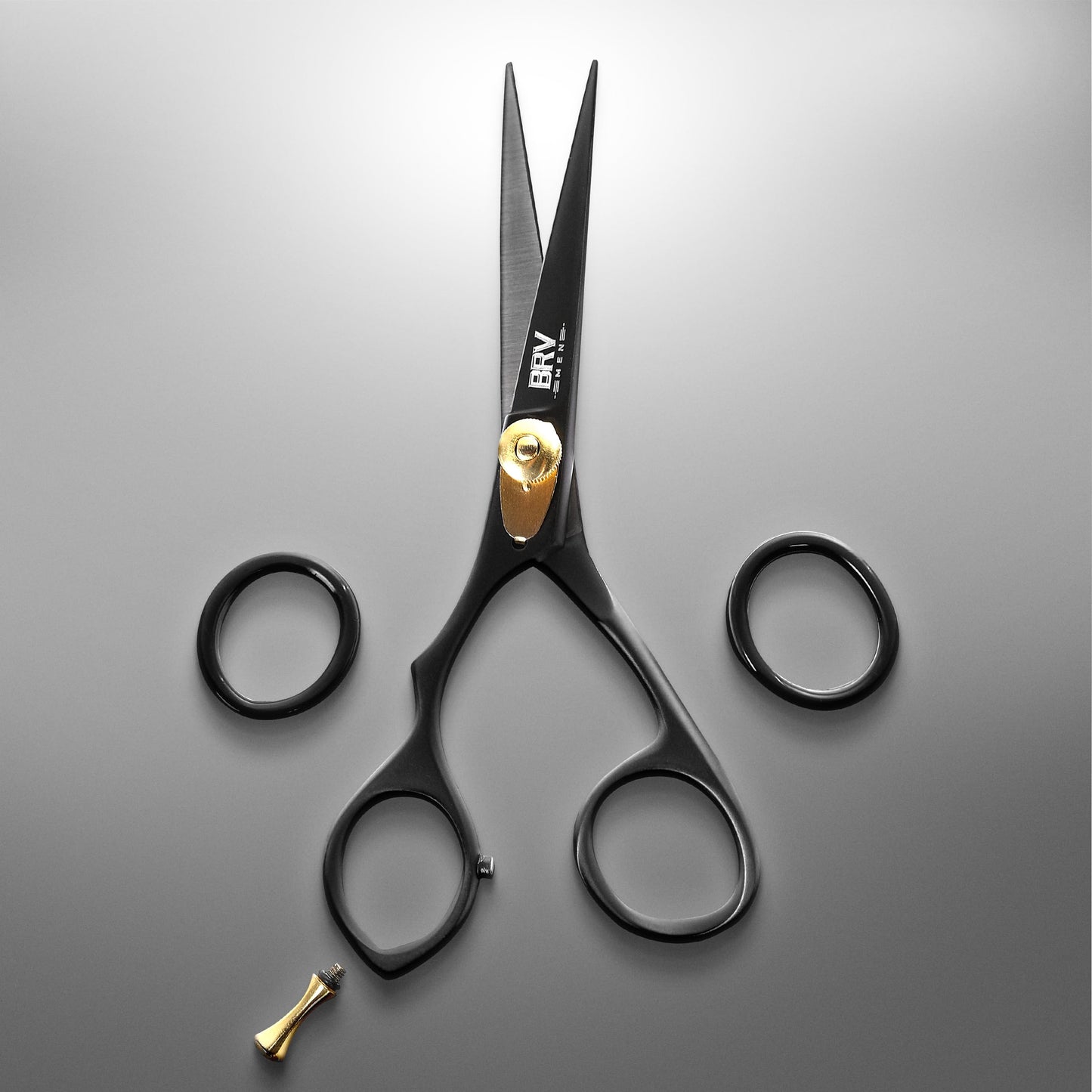 LEFT HANDED Razor Sharp Mustache & Beard Scissors - 5.5" - 100% High Carbon Stainless Steel - Facial Hair Trimming Shears (LEFT HANDED - Black)