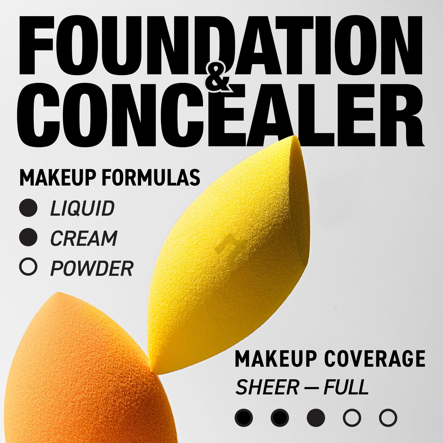 Real Techniques Miracle Complexion Sponge + Concealer Sponge Duo, Makeup Blending Sponges For Foundation & Concealer, Offers Light To Medium Coverage, Natural, Dewy Makeup, Latex-Free Foam 2 Count