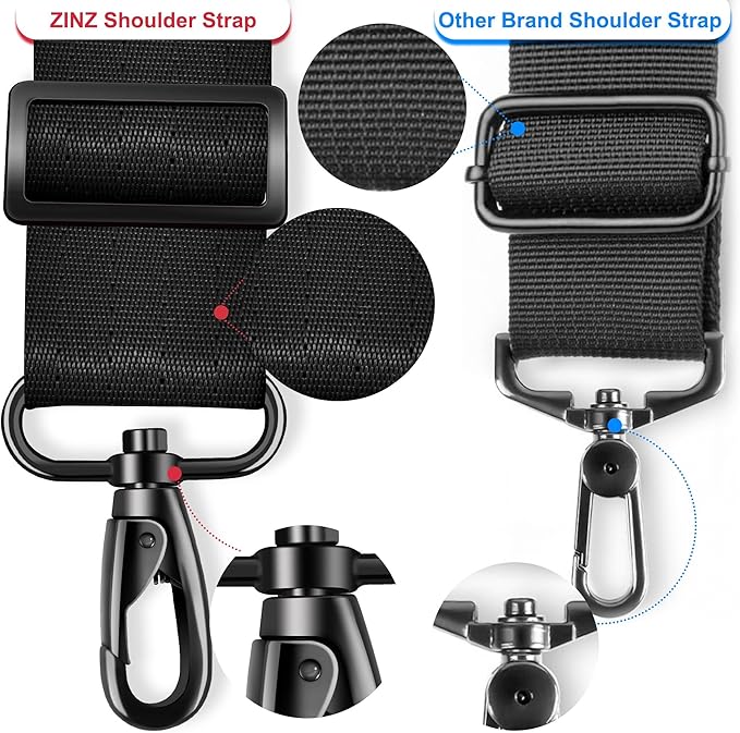 ZINZ 60" Universal Bag Strap with Ultra-Thick Fixed Breathable Pad Adjustable Heavy-Duty Shoulder Strap for Laptop Bag Crossbody Luggage Gym Bag Camera Bag and More -B01K01
