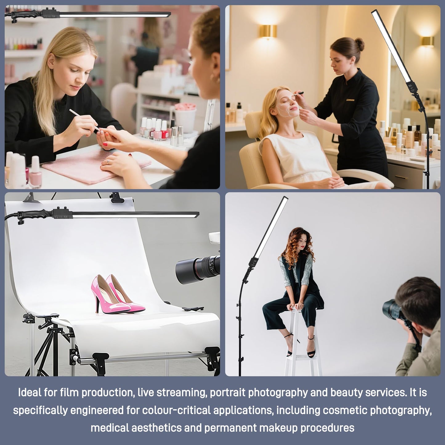 Photography Studio LED Lighting Kit with Adjustable Stand & Soft Tube, Ideal for Studio, Beauty & Tattoo Applications