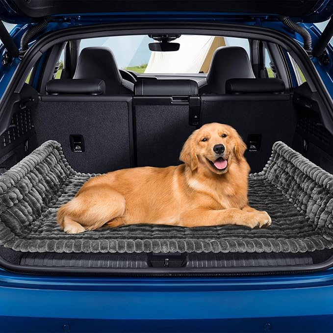 Dog Car Seat Covers for Back Seat, Dog Bed for Car, Car Seat Protector, Fit for Backseat Extenders, Non-Slip Soft Durable for Cars Trucks and SUVs(Grey,50x24.6 inch)