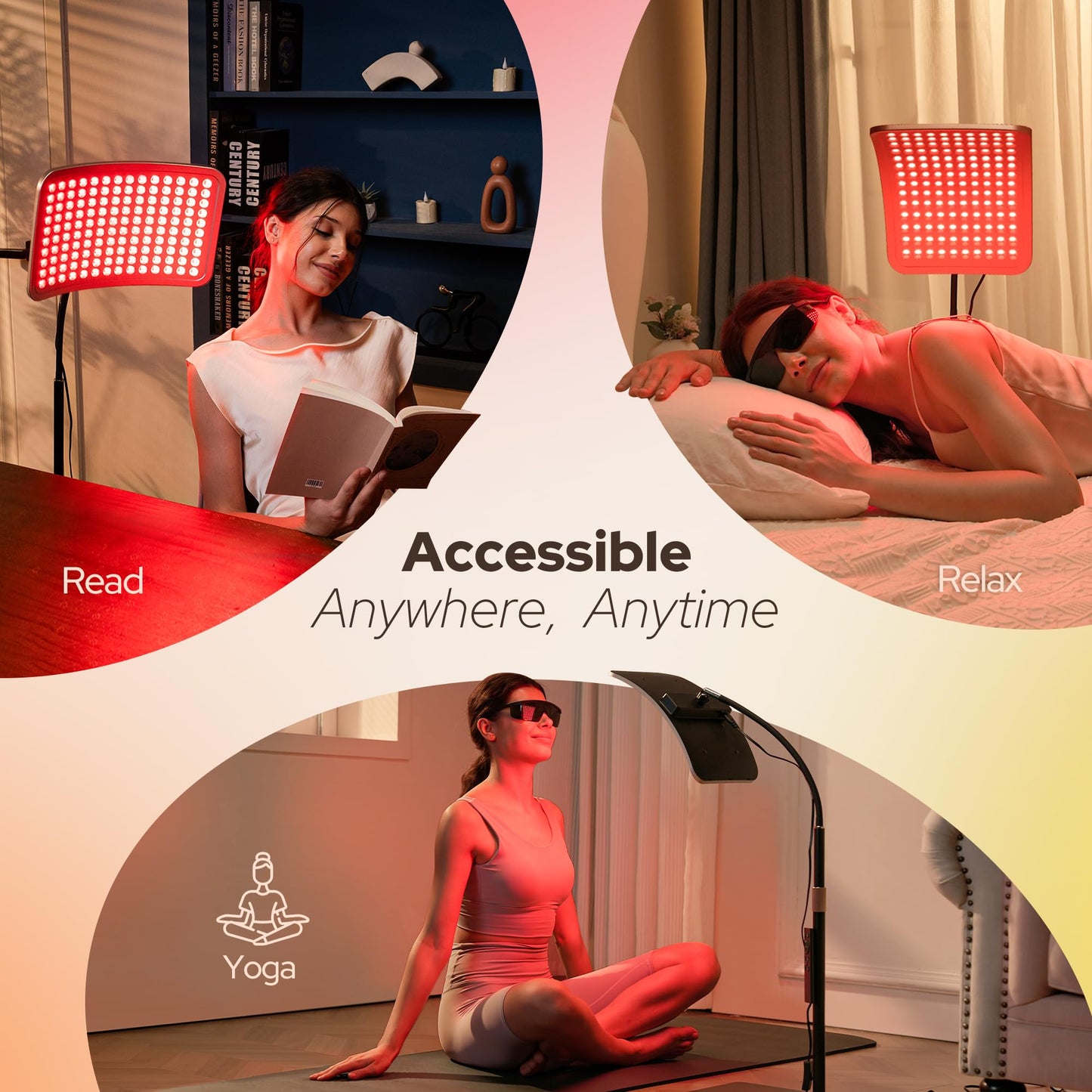 Red Light Therapy for Body and Face, 50w Infrared Red Light Therapy Device with Stable Stand,5 Energy Levels & 4 Modes Infrared Panel, 660nm and 850nm Redlight Lamp