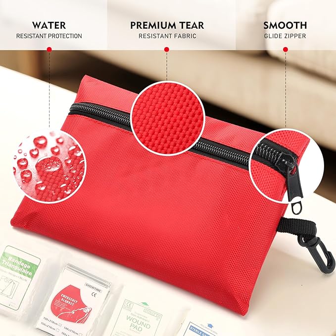 Mini First Aid Kit for Minor Cuts, Scrapes, Sprains, Burns, 194Pcs Portable Compact First Aid Kit for Home, Car, Travel, Camping and Outdoor Emergencies