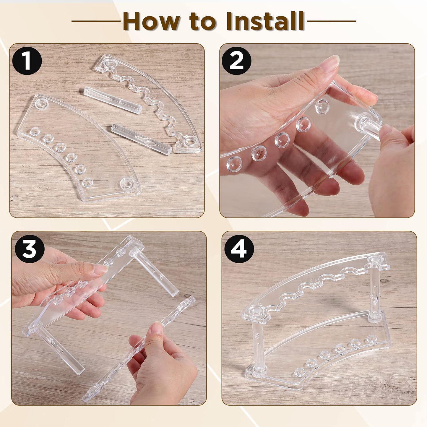 Chinco 6 Pieces Plastic Pen Holder Clear Display Stand 6-slots Display Stand Eyebrow Pen Makeup Brush Rack Organizer for Back to School Office Home Supplies, Vertical