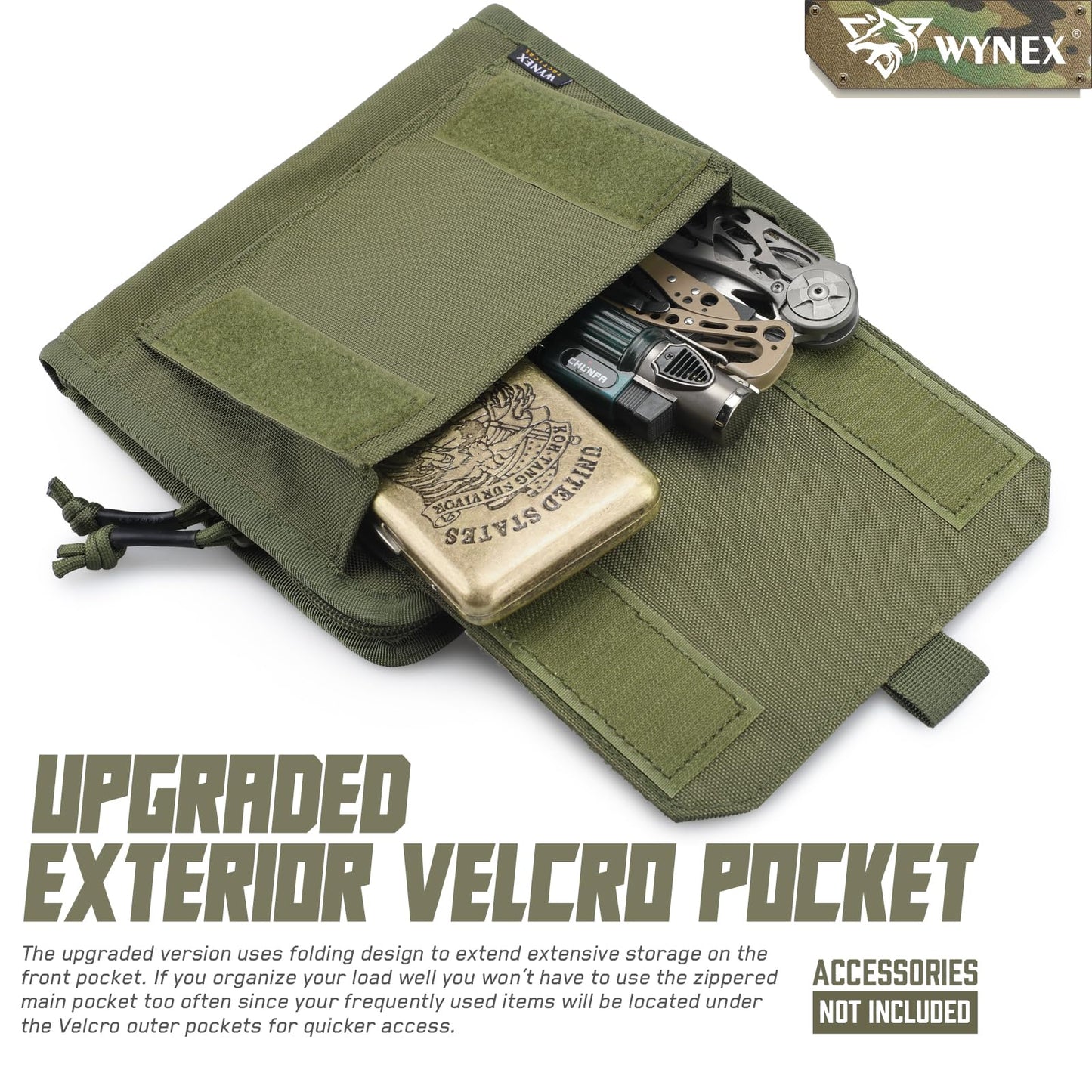 WYNEX Tactical Molle Admin Pouch, Laser-Cut, EDC Organizer Tool Pouch