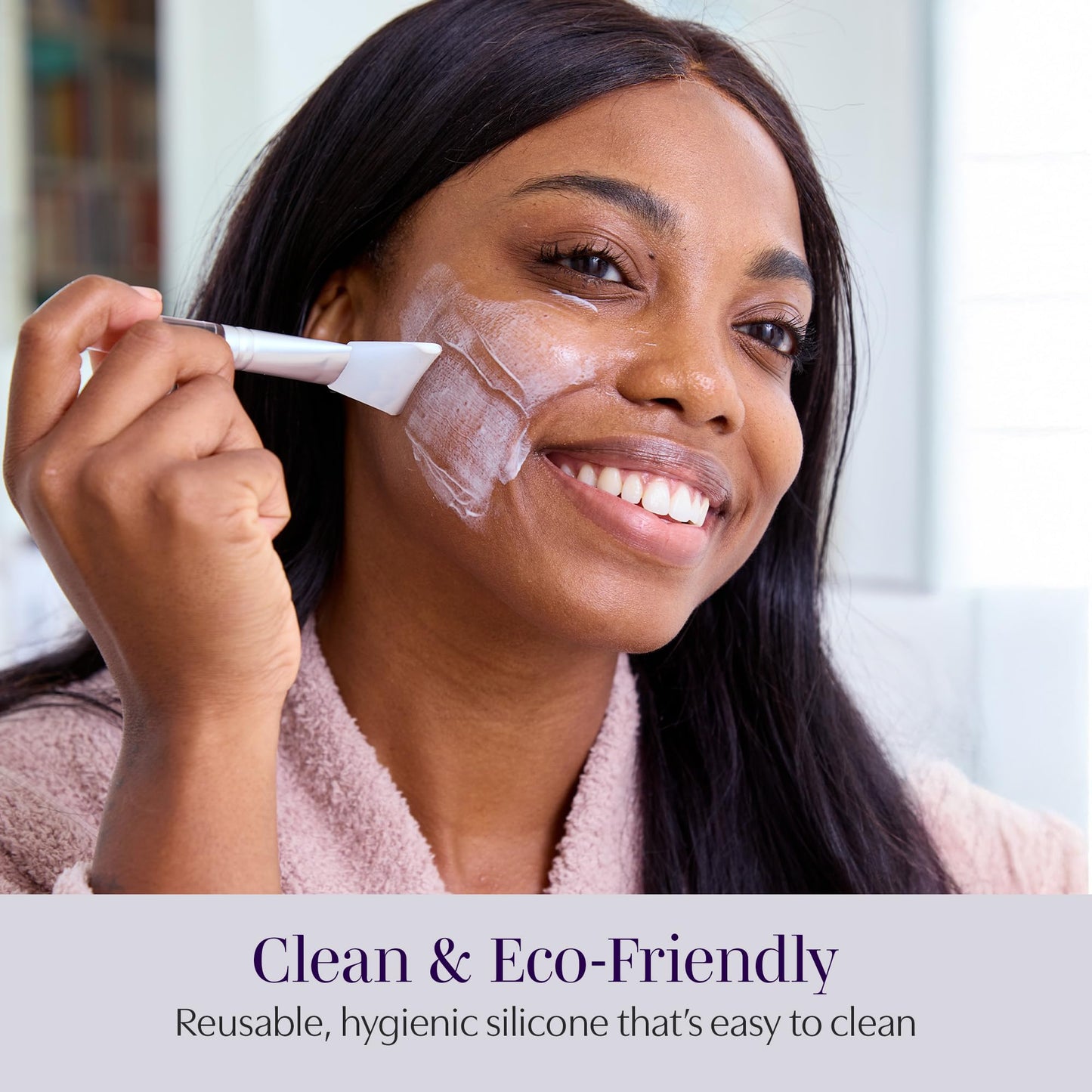Saian Silicone Mask Brush Face Applicator Spatula Trio - Flexible Handheld Cosmetic Tools for Clay Mask Application - Reusable Scoop and Apply Tool Set with Contoured Heads for Facial Creams and Masks
