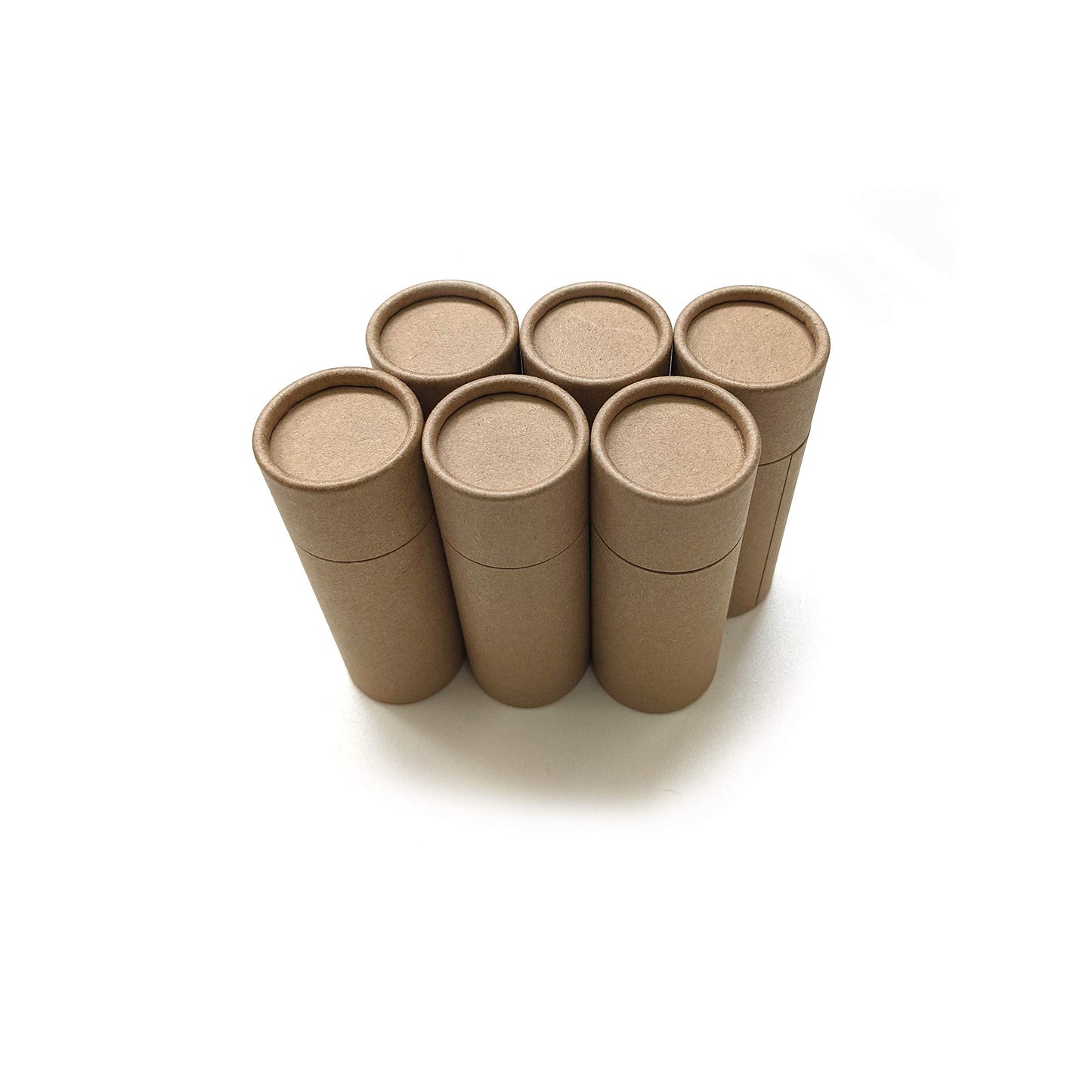 Empty Cardboard Deodorant Containers - 2.0 oz Push-up style, top-fill, reusable and biodegradable (6-Pack)