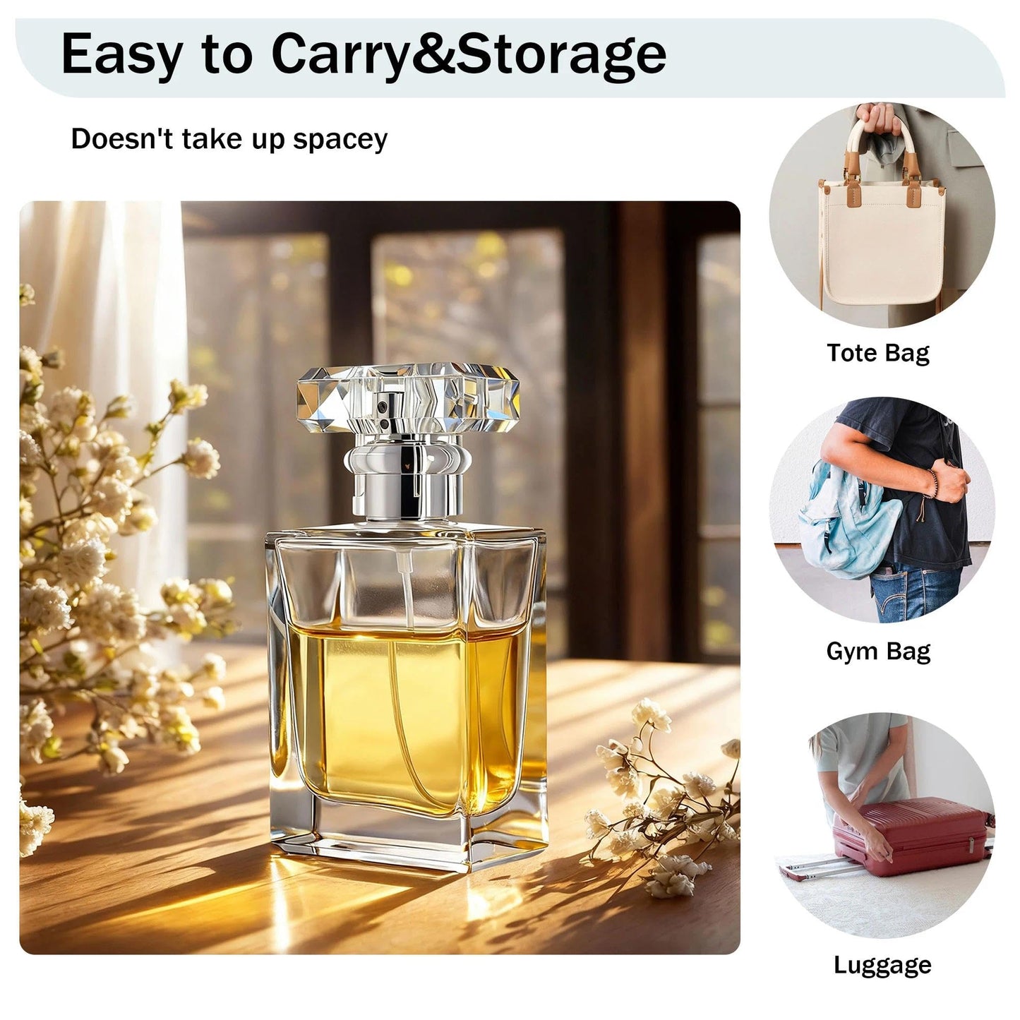 YU FENG Glass Perfume Spray Bottle Set, Refillable Fine Mist Atomizer for Fragrance, Daily Use & Organization – Square Glass, Silver Cap, 50ML, 6 Pack
