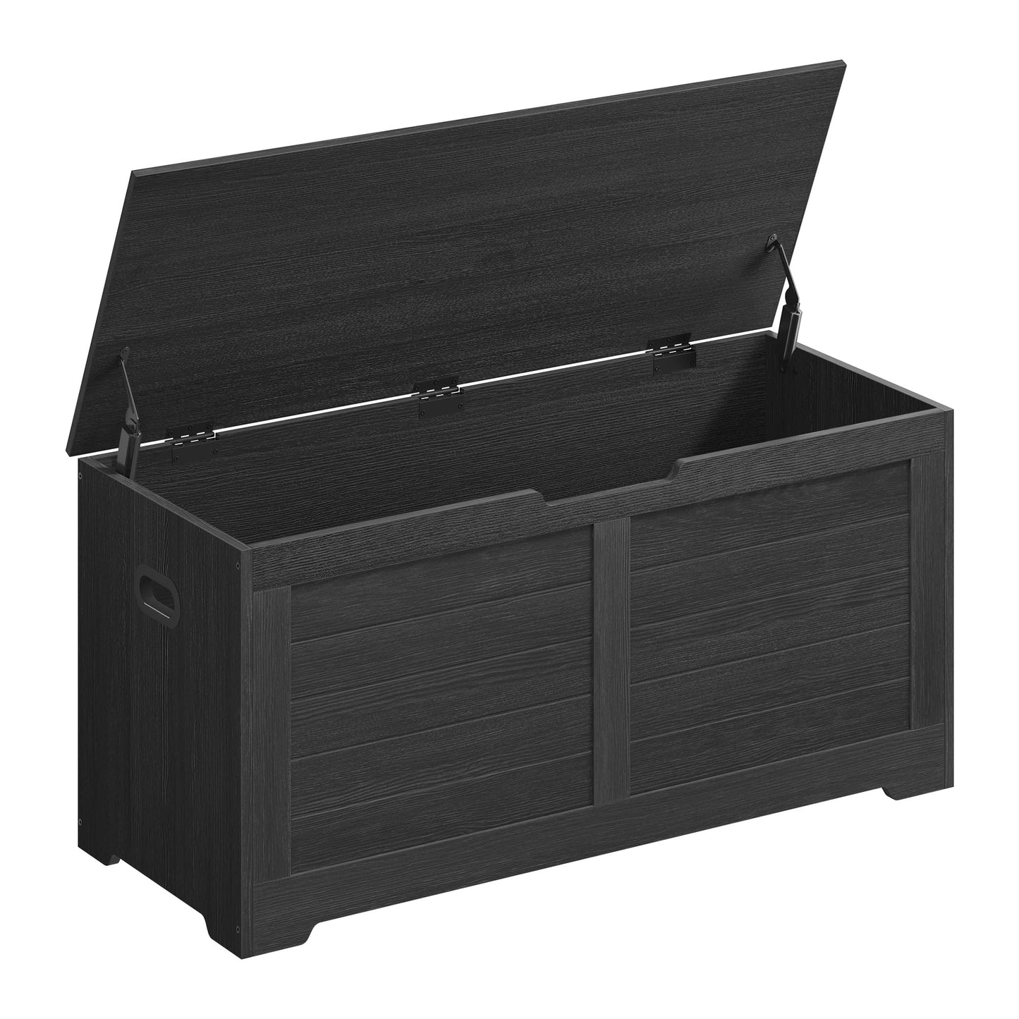 VASAGLE Storage Chest, Storage Bench with 2 Safety Hinges, Farmhouse Style, 15.7 x 39.4 x 18.3 Inches, for Entryway, Bedroom, Living Room, Charcoal Gray ULSB061B01