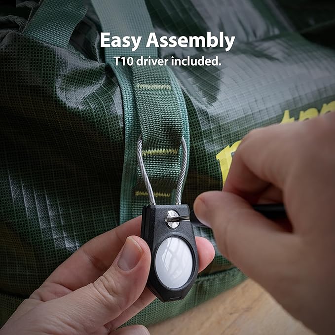 TagVault™ AirTag Security Cable (2 Pack) - The Secure AirTag Wire Cable Holder | Machined Torx Screw, Waterproof, Compact | Great for Luggage, Keys, Backpacks & More | Elevation Lab