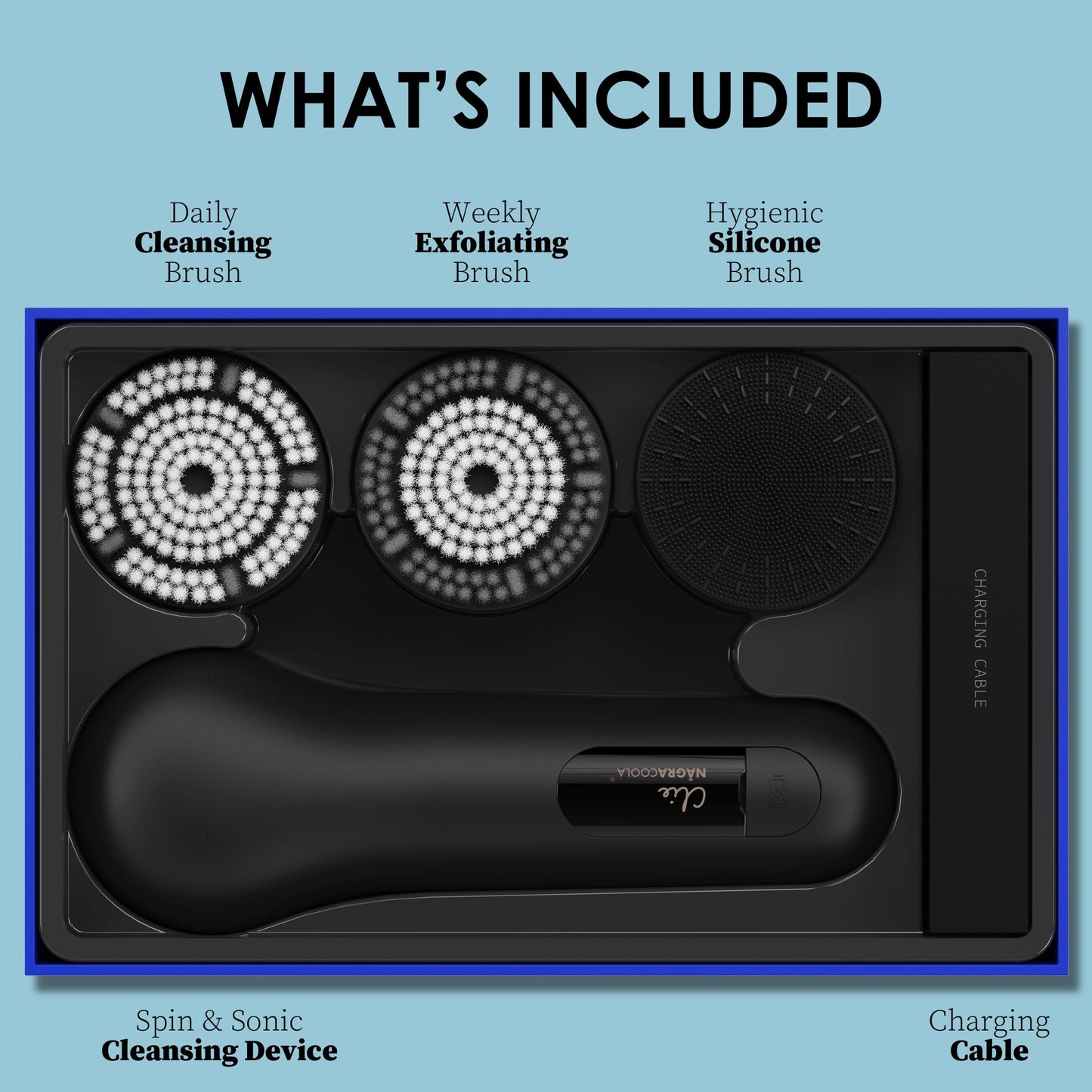 Premium Facial Cleansing Brush,Waterproof Face Scrubber,Spin & Sonic Modes with 3 Intensities,Magnetic 3-Head System for Deep Pore Cleaning, Gentle Exfoliation & Sensitive Skin Care - for Women & Men