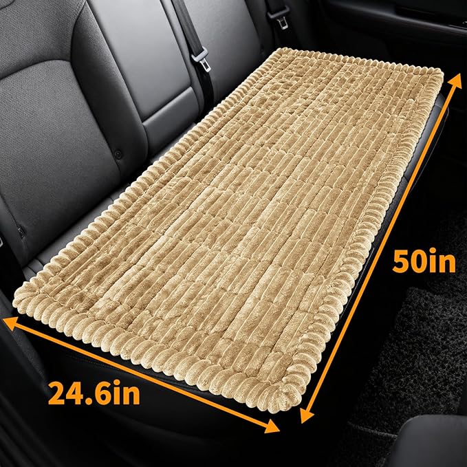 Dog Car Seat Covers for Back Seat, Dog Bed for Car, Car Seat Protector, Fit for Backseat Extenders, Non-Slip Soft Durable for Cars Trucks and SUVs(Brown,50x24.6 inch)