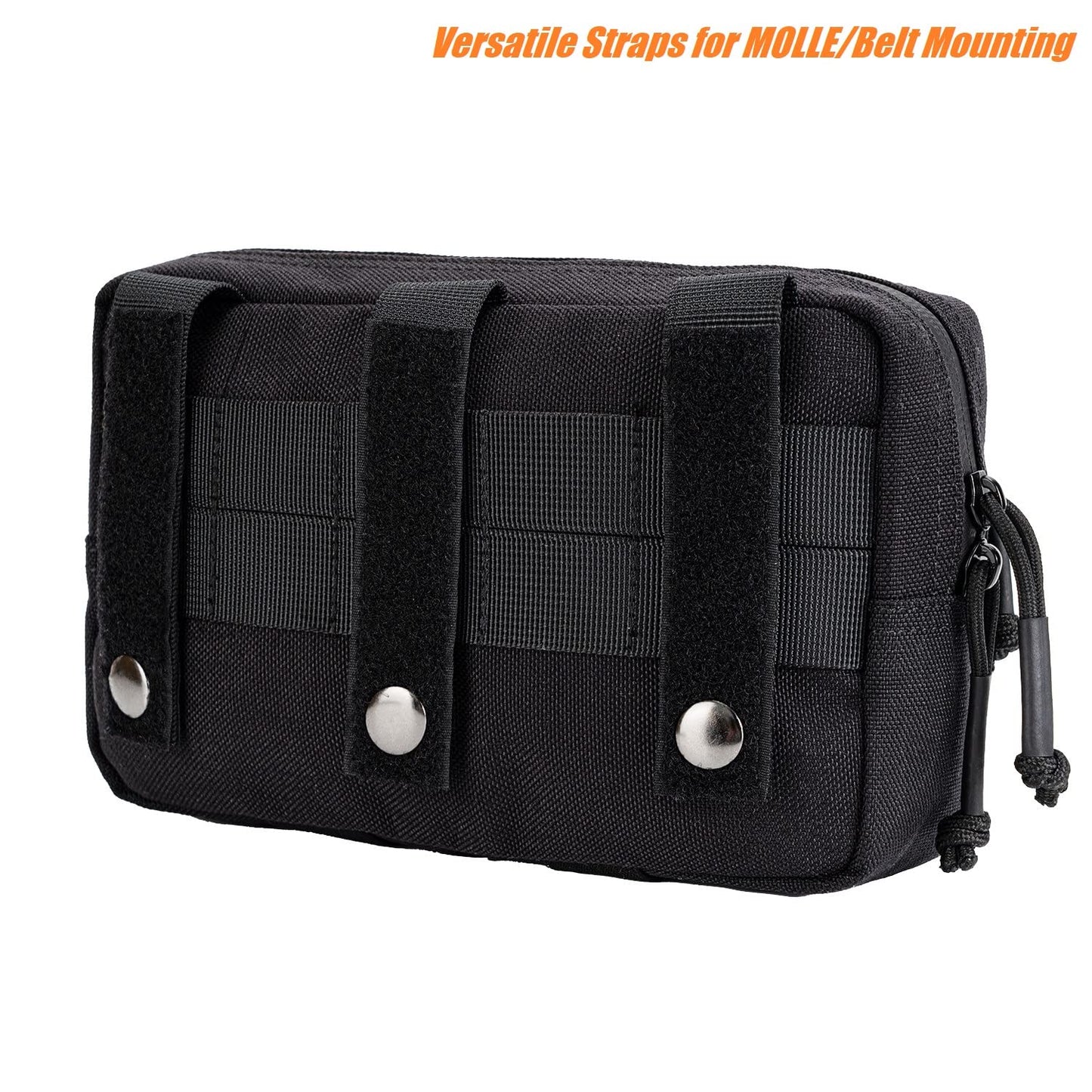 Dotacty Mini Modular Admin Pouch Tactical MOLLE Utility Tool Pouch for Chest Rig Duty Vest Battle Belt Backpack Accessory Small Dangler Bag EDC Gear Carrier IFAK Medical Kit Organizer BK