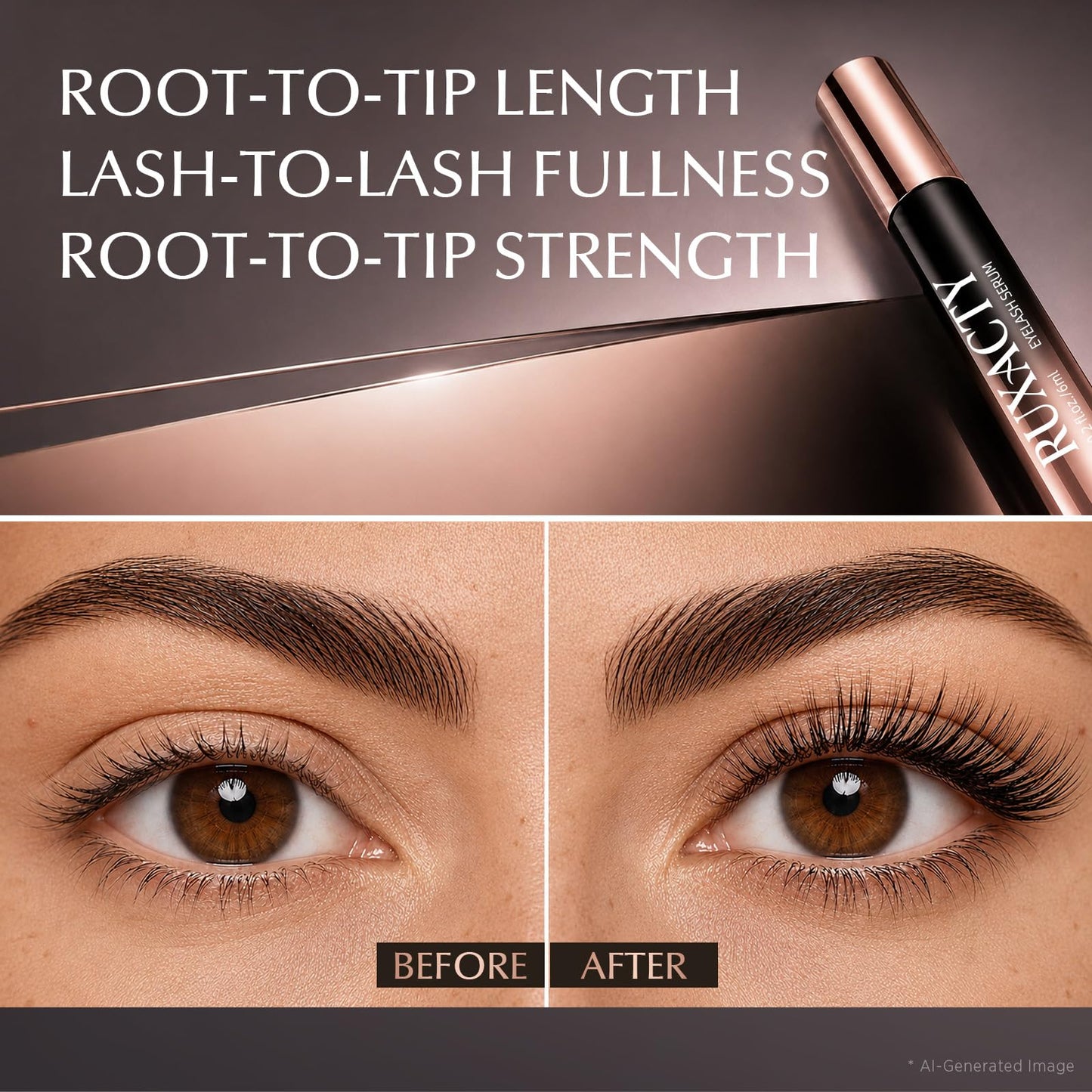 Lash Serum for Eyelash Growth: Peptide And Biotin Nourishing Enhancing Formula For Sensitive Lashes And Brows - Gentle Premium Vegan Cruelty-Free For Longer Thicker Looking Lashes
