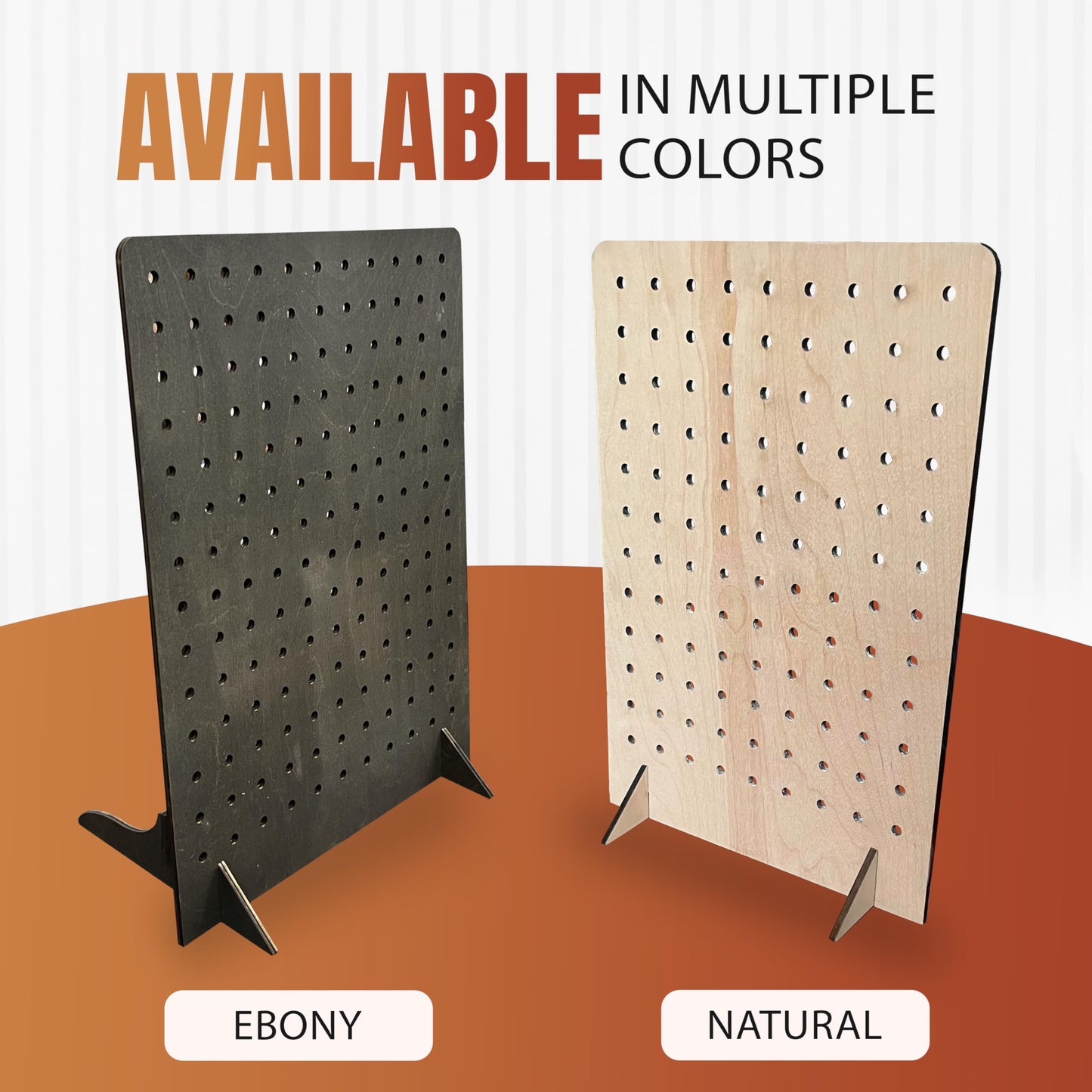 Torched Pegboard Display Stand for Jewelry, Craft Shows, Selling, Vendor Events, Tools, Peg Board Accessories Rack Organizer, XXL 15.75" L x 4.3" W x 23.75" H, Ebony