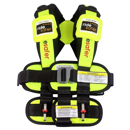 RideSafer - Large Yellow, Lightweight, Compact, Portable Car Seat - Perfect for Travel and Everyday Child Safety (Pack of 6)