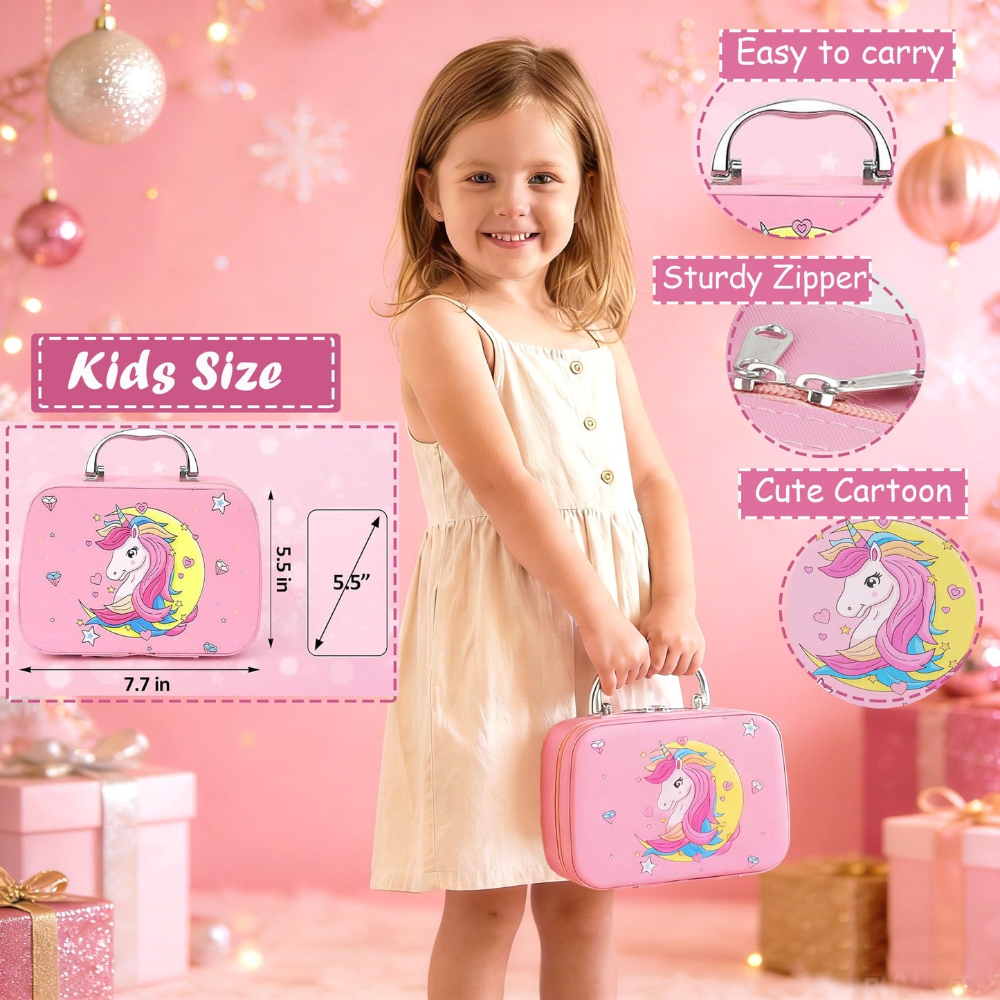 For Ideahome Washable Kids Makeup Girl Toys - Real Make Up Set for Toddler Little Girls Princess, Christmas Birthday Gift for Girls 4-12 Year Old
