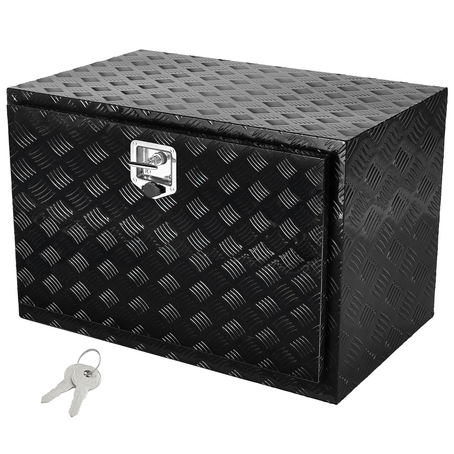 VEVOR Underbody Truck Box, 48" x 24" x 24" Pickup Storage Box, Heavy Duty Aluminum Diamond Plate Tool Box with Lock and Keys, Waterproof Trailer Storage Box with T-Handle Latch for Truck, Van, Trailer