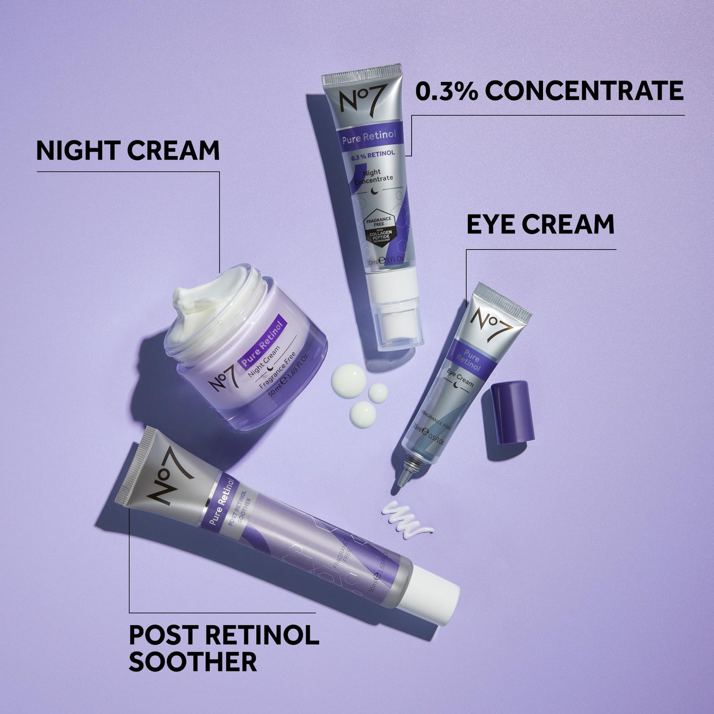 No7 Pure Retinol Eye Cream - Under Eye Cream for Wrinkles, Fine Lines & Puffiness with 0.5% Retinol - Infused with Shea Butter to Smooth and Hydrate Skin (0.5 Oz)