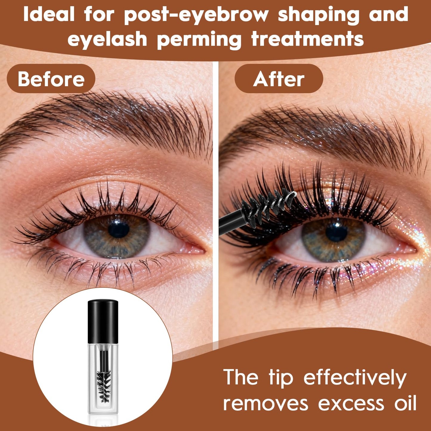36 Pcs Empty Mascara Tubes with Wand (3ml), Refillable Eyelash Brow Tint Tubes, Travel Size Containers for Lash/Brow Oil, Eyebrow Shaping, Perm Aftercare