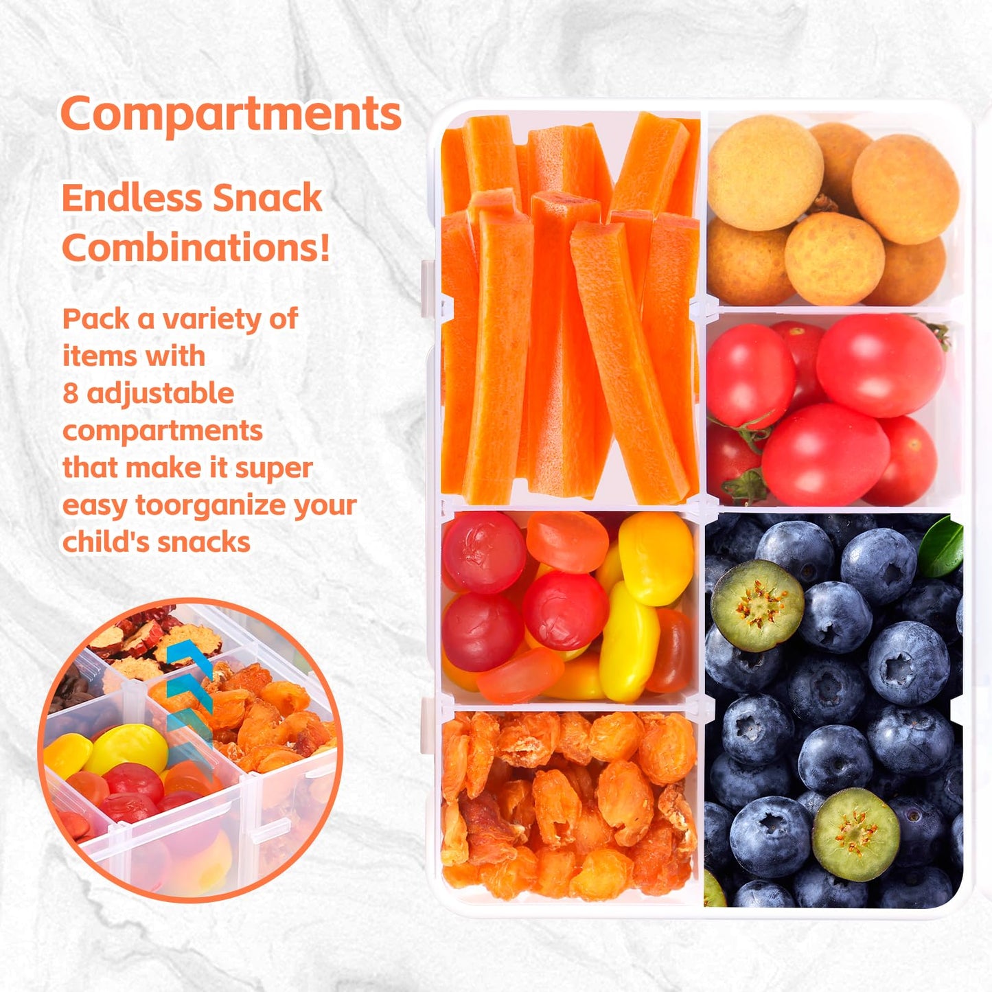 AQSXO 4 Pcs Snack Box Container.
