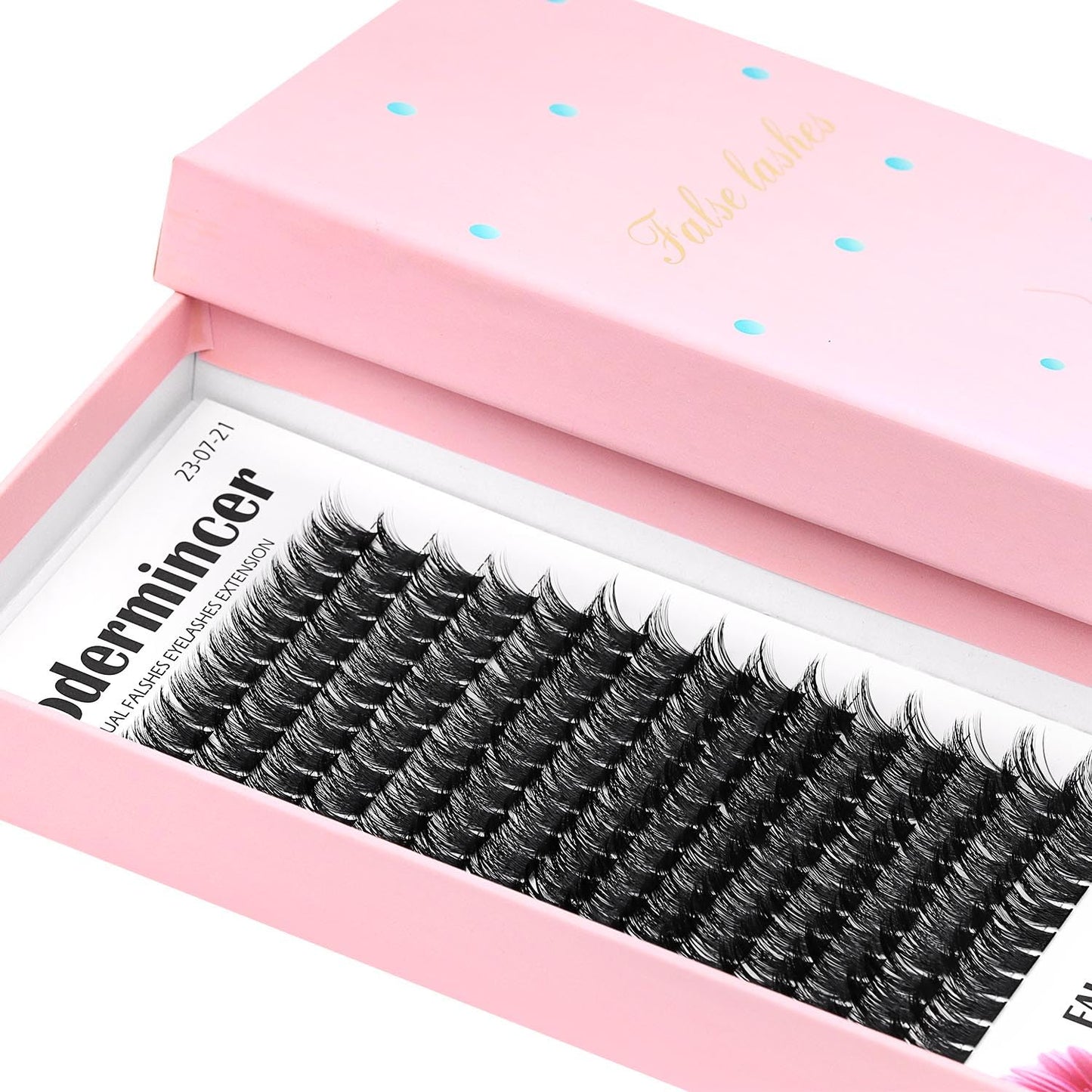 Bodermincer Large Tray 180pcs D Curl Professional Makeup Wide Cluster Individual Cluster EyeLashes Grafting Fake False Eyelashes (14-16-18mm Mixed)