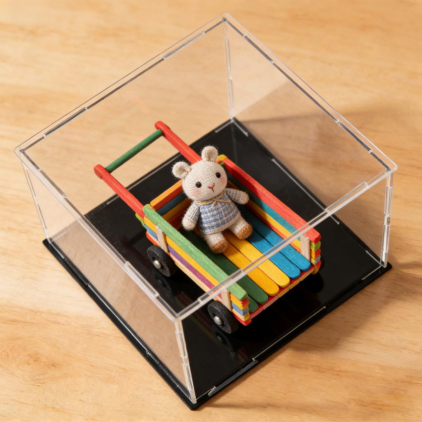 uxcell Acrylic Clear Display Case Box Dustproof Protection Showcase Cube Collectibles Show Box 7.9x7.9x3.9inch