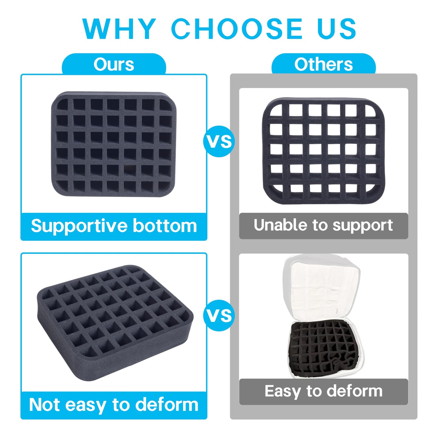 YAHOURWAT 2 Pack Nail Polish Organizer Holder Foam Pad with Slots for Storage 84 Bottles (15ml/0.5fl.oz) Nail Polish or Essential Oil Tray for Drawers Black