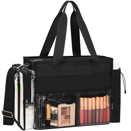 TANTO Extra Large Makeup Bag, Makeup Artist Kit Bag with Divider Professional Cosmetic Bag Organizer Hair Stylist Organizer Bag Mobile Pro Makeup Storage Case Duffle Tote Bag for Makeup Beauty Lover