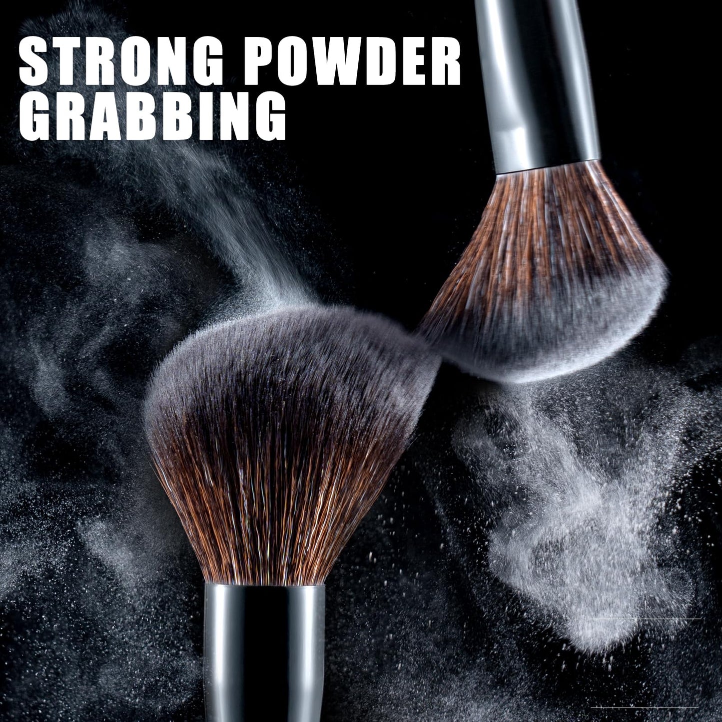 LORYP Black Makeup Brushes Set 21Pcs Powder Blush Foundation Concealer Highlighter Brush Vegan Pro Face and Eye Brush Kit
