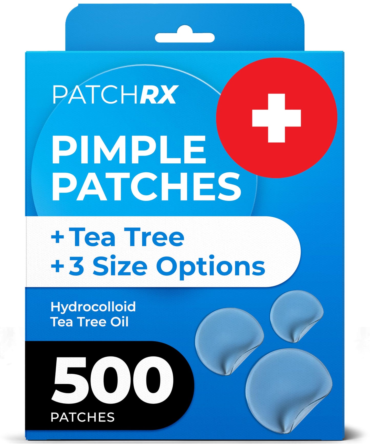 PatchRx Pimple Patches for Face (500 Patches), Hydrocolloid Acne Patches with Tea Tree Oil, Pimple Patch Pimple Stickers - Hydrocolloid Patch Acne Dots - Acne Pimple Patches For Face - Zit Patches