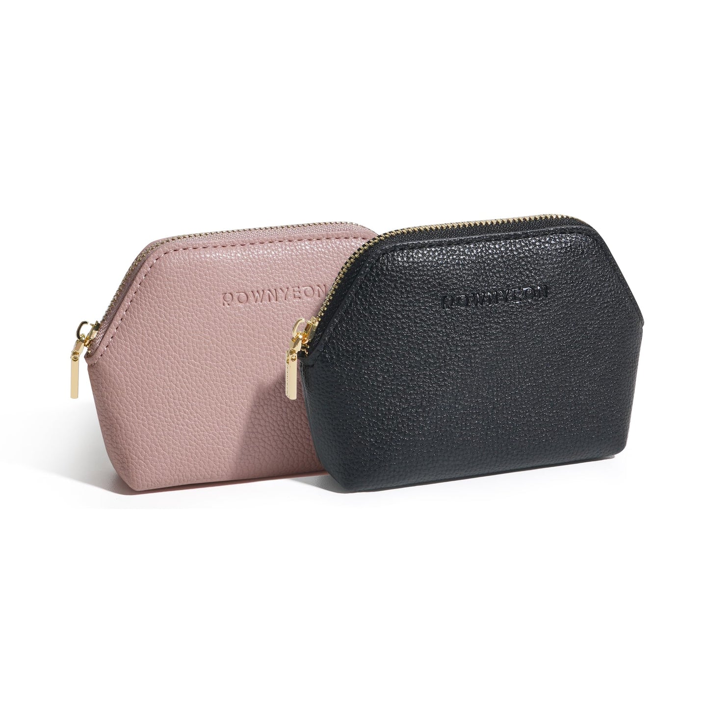 ROWNYEON Small Makeup Bag for Purse, Mini Portable Cosmetic Bags for Women, PU Leather Coin Purse Lipstick Cosmetic Accessories Organizer, Travel Makeup Pouch Zipper Pouch for Men Women