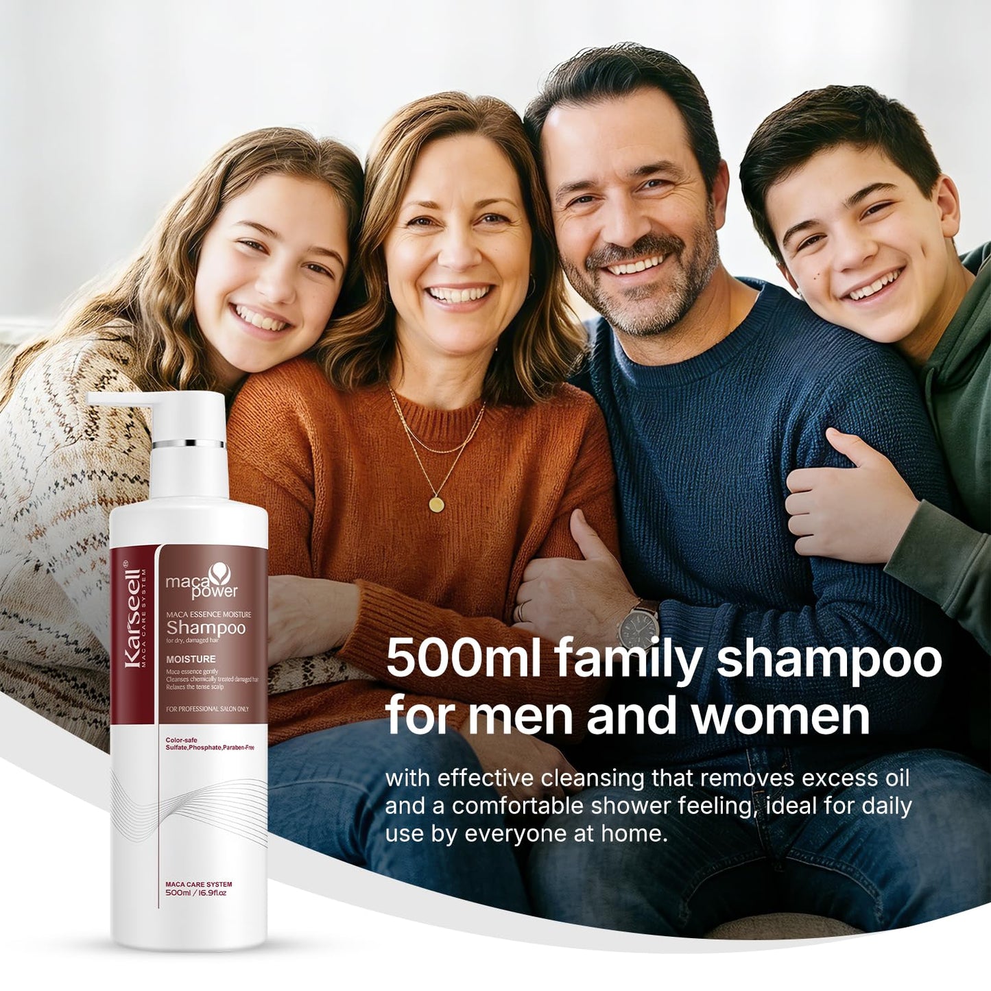 Karseell Argan Oil Shampoo Extract Moisturizing Deep Repair Smooth Shampoo for Dry and Damaged Hair 16.9Oz 500ml