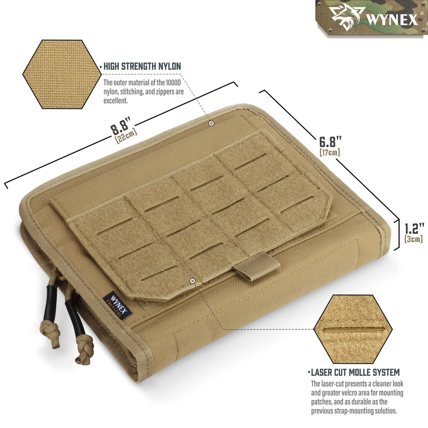 WYNEX Tactical Molle Admin Pouch, Laser-Cut, EDC Organizer Tool Pouch
