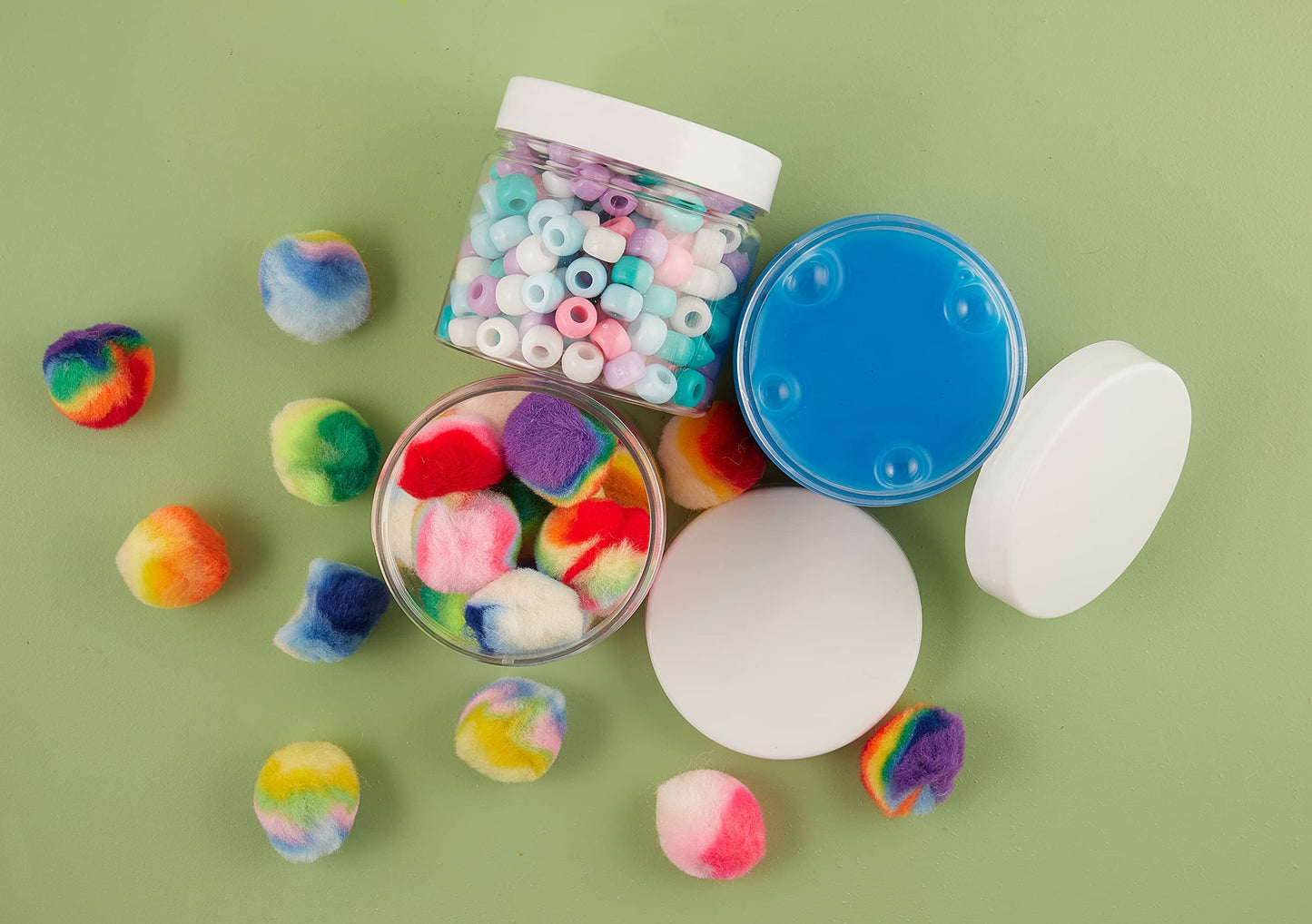 Healthy Packers® Small Plastic Jars with Lids 4 oz, 12-Pack - Clear Plastic Jars with Screw-On Tops for Slime, Crafts, Body Butter, Sugar Scrubs, Cosmetic Storage, Small Containers with Lids (White)