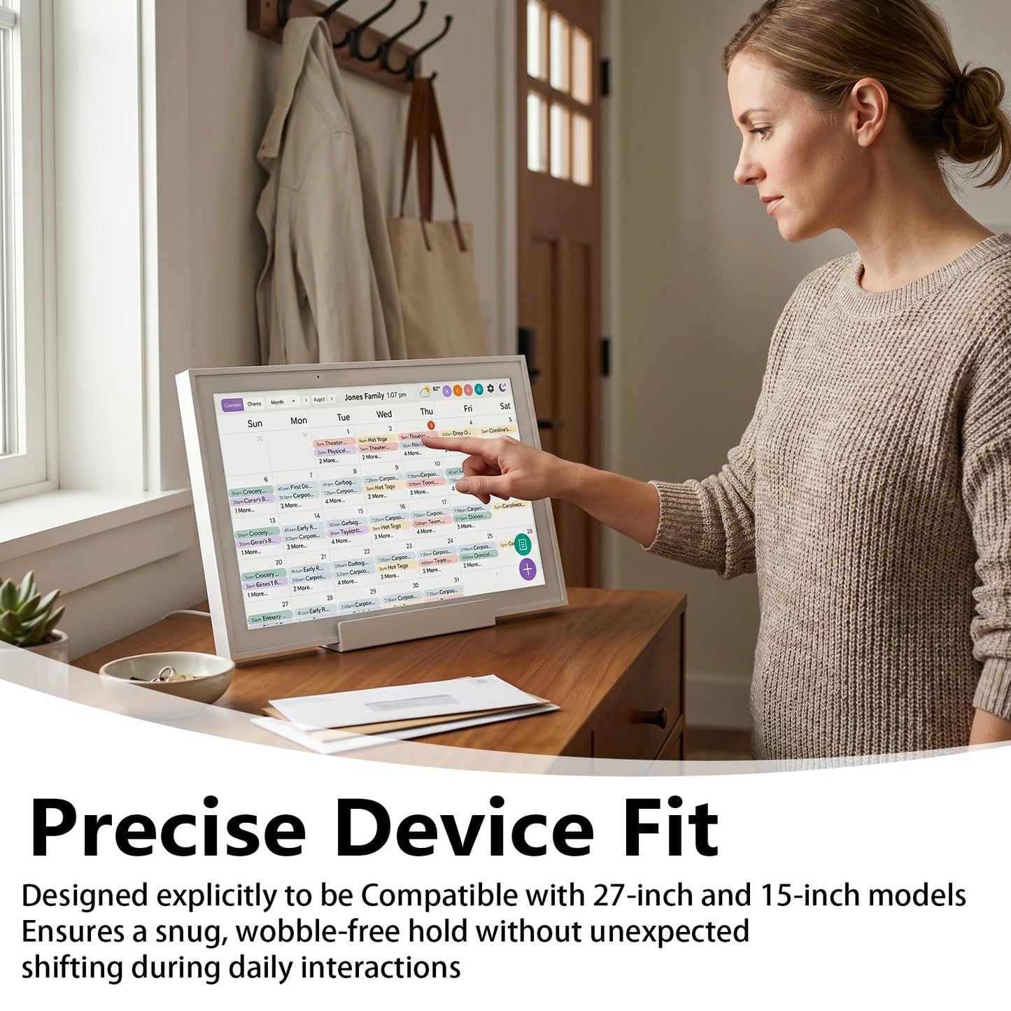 OPOJHFK Stand Compatible with Skylight Calendar Max - 27 And 15 Inch Desktop Mount Holder, Digital Calendar Display Accessory, Tool-Free Base