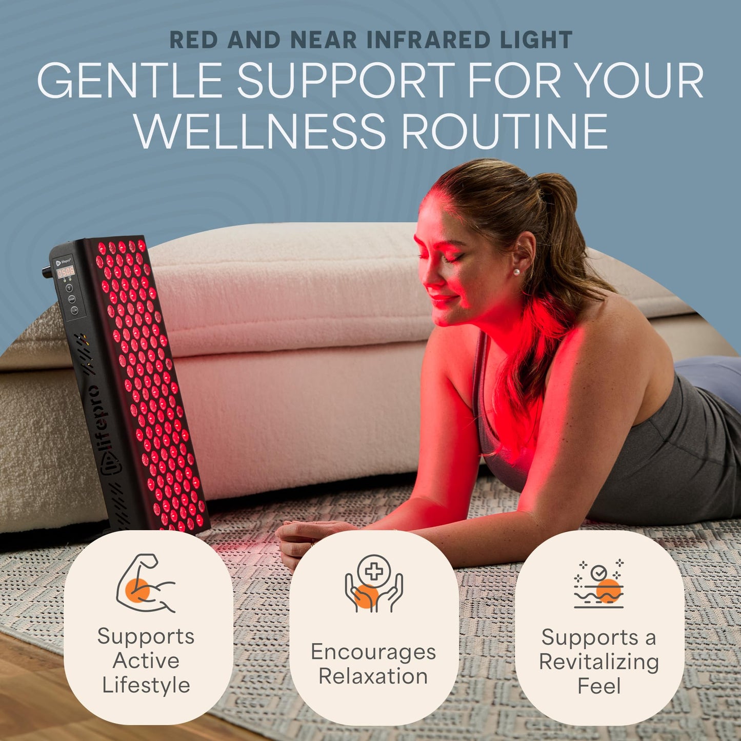 Lifepro Red Light Therapy for Body Panel - 90 & 120 Dual Chip LEDs - 660nm & 850nm Near Infrared Full Body Red Light Therapy Panel - for Daily Wellness & Comfort -Includes Hanging Kit and Eyewear