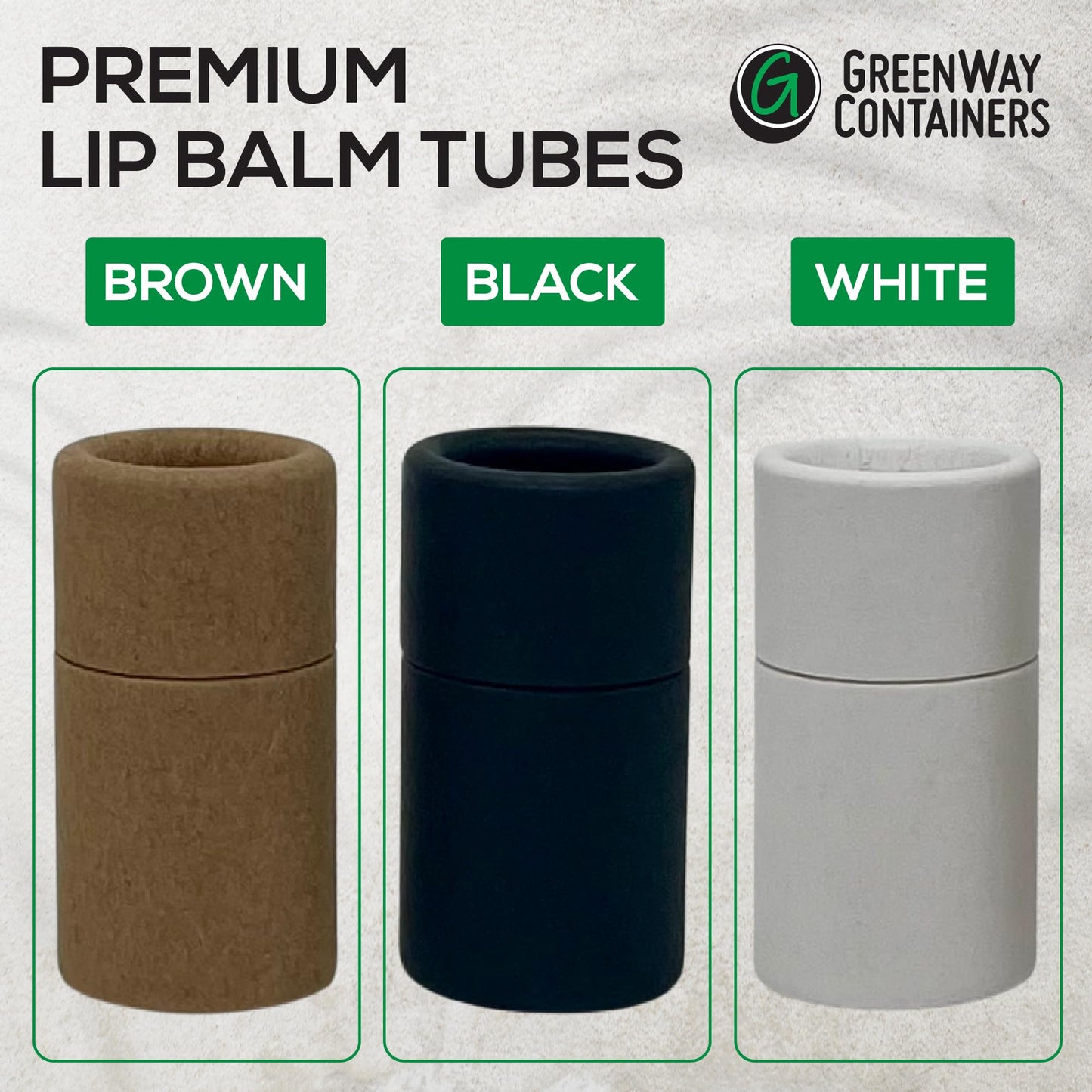 GreenWay 0.2oz / 6g Kraft Paperboard Lip Balm Tubes with Dropper - 25 Pack Lip Gloss Tubes Refillable DIY Cosmetic Containers – Short Style Lip Balm Containers Empty Holder Tube - White