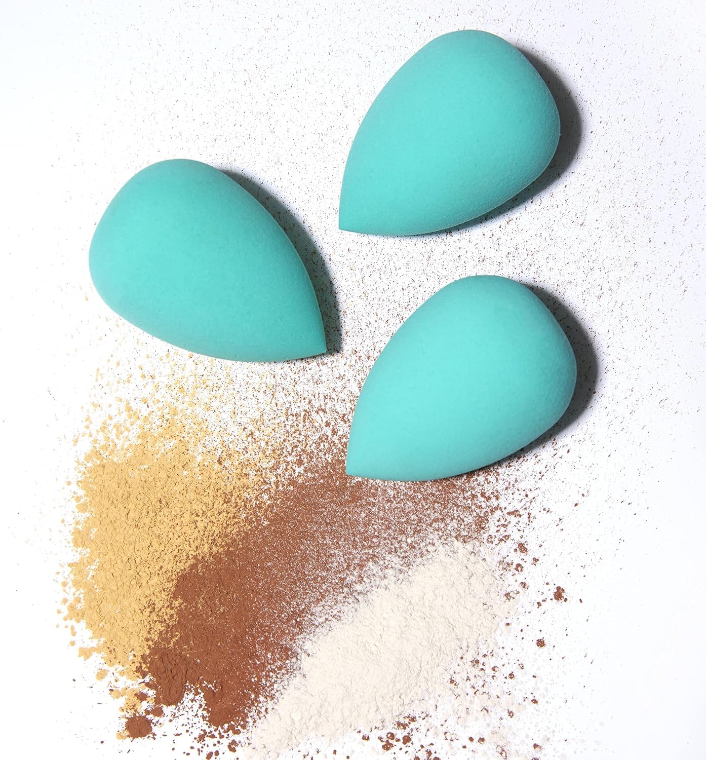 Beauty Bakerie Blending Egg Beauty Sponge Cosmetic Face Make up Blender Sponge Applicator for Powder, Liquid, Foundation, Concealer and Blending, Latex Free 6 Pack Set, Pink/Turquoise