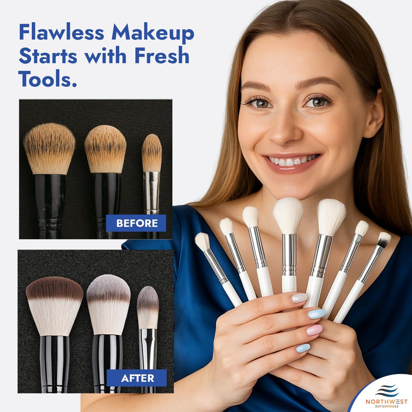NORTHWEST ENTERPRISES Makeup Brush Cleaner Solution for Electric Makeup Brush Cleaner Machines - Professional Grade (16 ounces)
