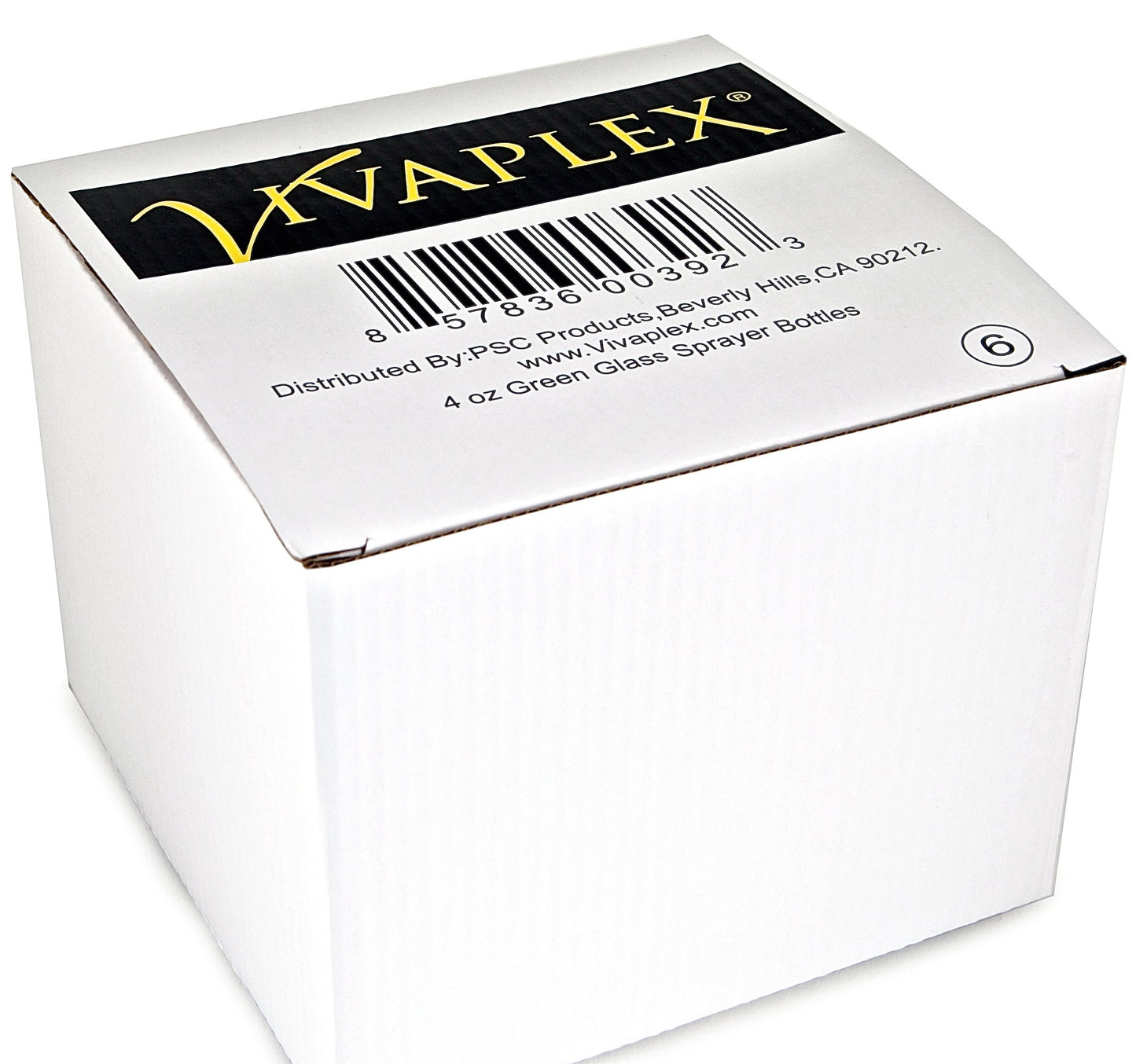 Vivaplex, 6 Glass Bottles with Black Fine Mist Sprayer, 4 oz, Green